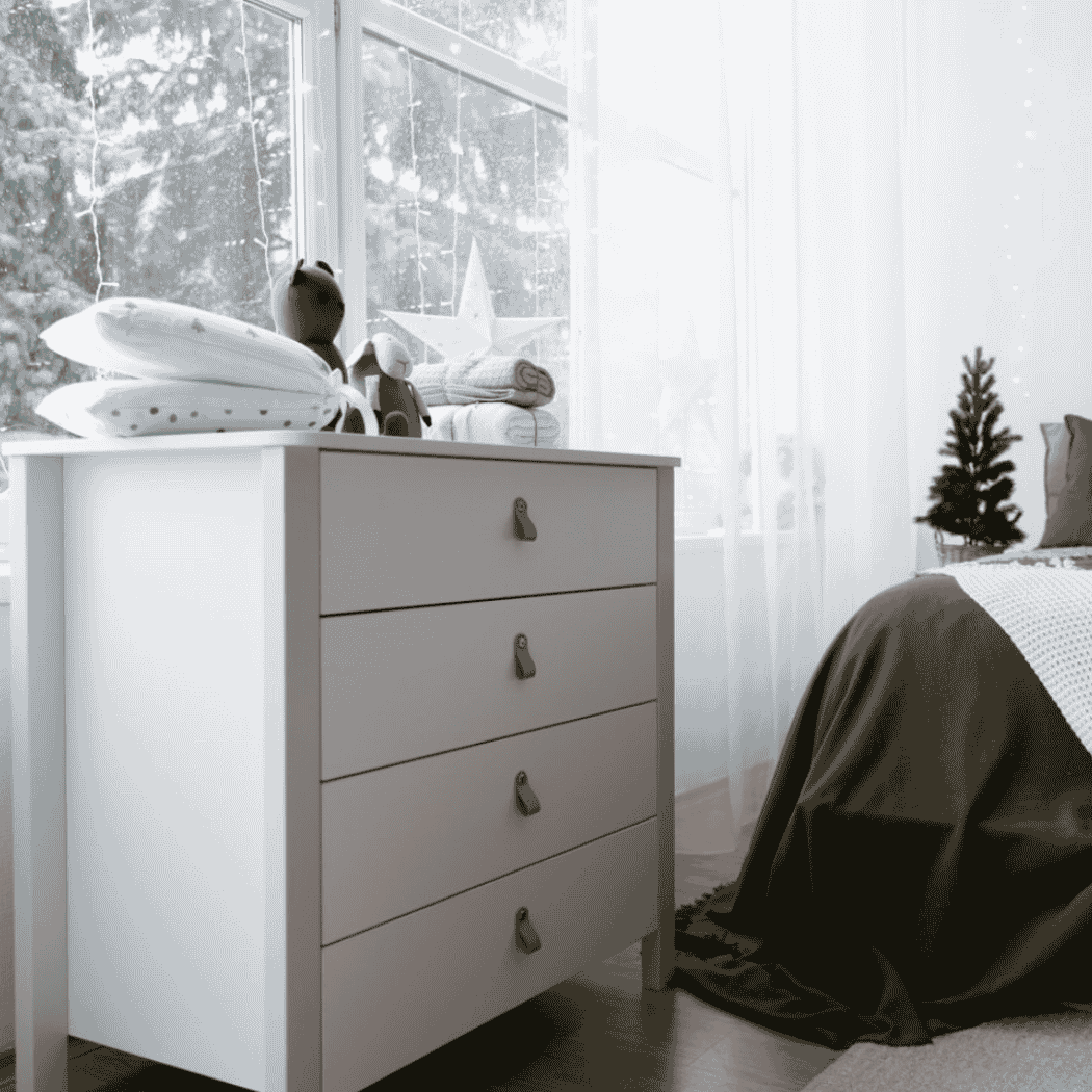 Dětská komoda Zukko Gekko Kids, 90x50x85cm, Bílá / Šedá